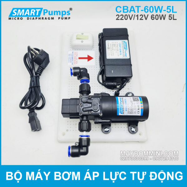 bom nuoc tu dong tang ap mini 12v 60w