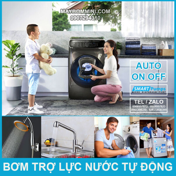 bom nuoc tu dong tro luc may giat gia dinh