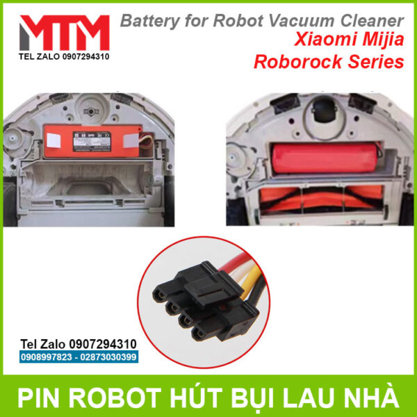 cach thay pin robot hut bui lau nha Xiaomi