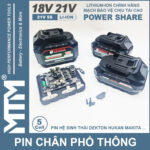 cell Pin chan pho thong 5cell 80A Led bao pin 2 ben