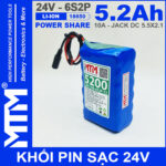 chuyen ban dong pin 24V 10A 6S2P 18650 MTM 5200mah