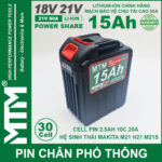 chuyen ban pin makita chong soc 30 cell 15Ah 80A den bao pin cell 2500mah