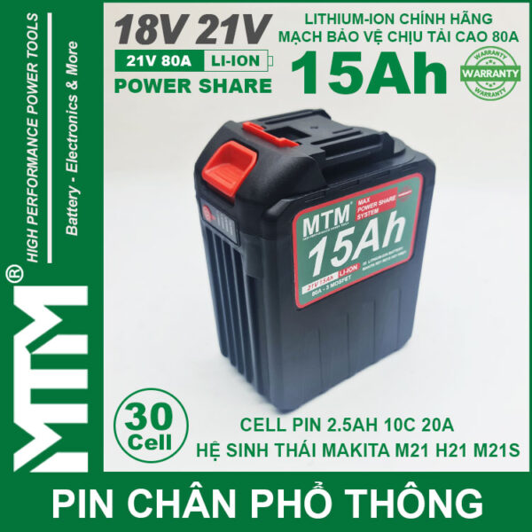 chuyen ban pin makita chong soc 30 cell 15Ah 80A den bao pin cell 2500mah