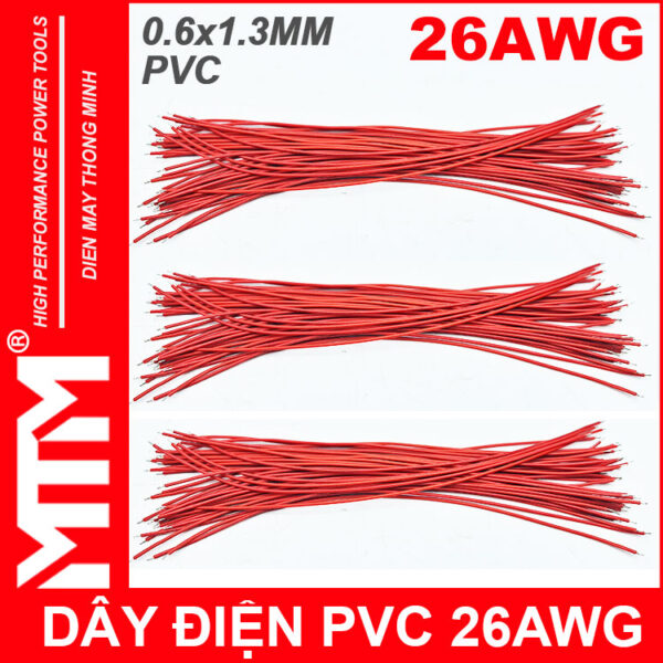 chuyen day dien 26AWG 20CM mau do
