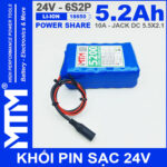 chuyen dong pin 24V 10A 6S2P 18650 MTM 5200mah