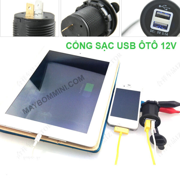 cong sac usb 12v oto xe may 1