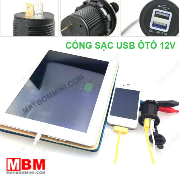 cong sac usb 12v oto xe may