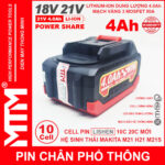 cung cap pin makita chan pho thong 10 cell 4000mah LISHEN 80A chong soc