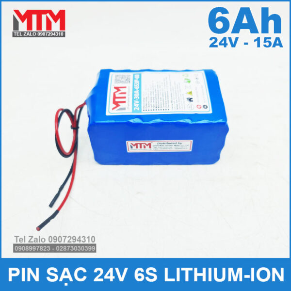 dong pin 24v 6Ah 15A 6S3P MTM