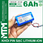 dong pin 7V 8V 6Ah 4A 2S2P cell 18650 MTM