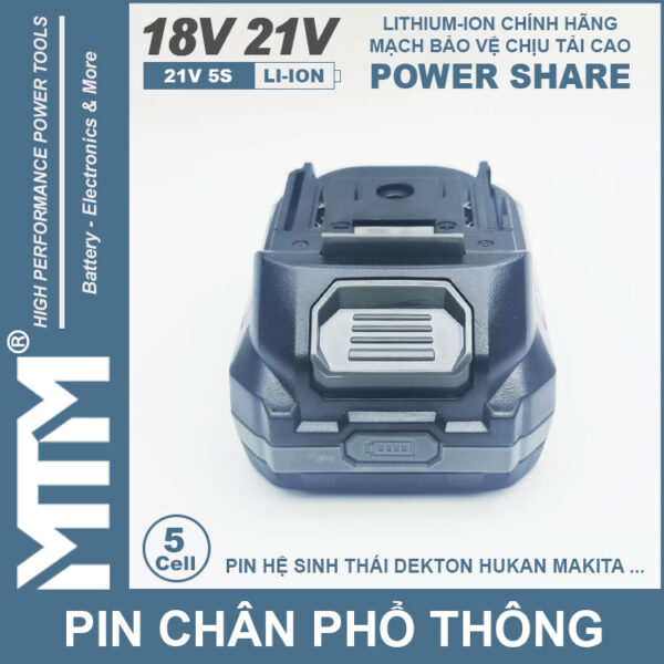 gia Pin chan pho thong 5cell 80A Led bao pin 2 ben