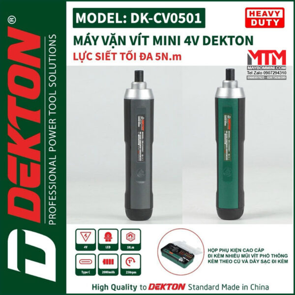 gia ban may chuyen vit mini DEKTON DK CV0501 4 cap do Chan sac Type C Kem nhieu phu kien