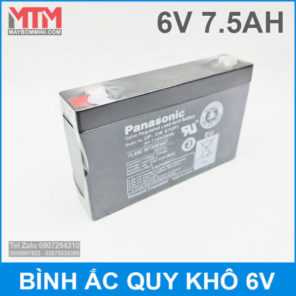 gia binh ac quy kho 6v 7 5ah panasonic chinh hang