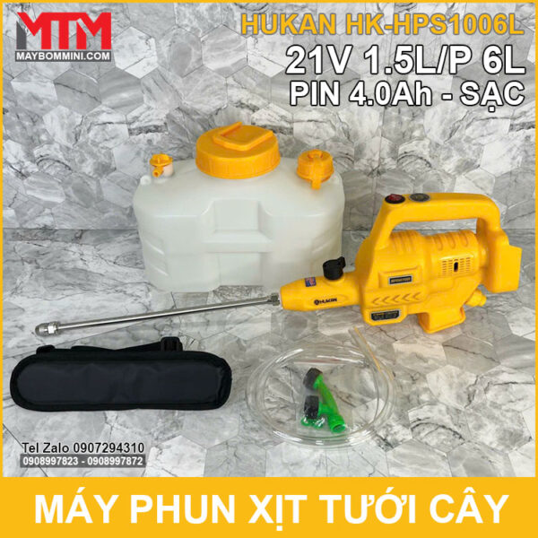 gia may phun xit tuoi cay pin chan pho thong 21V 6L Hukan