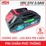 gia pin may khoan chan pho thong makita 18v 21V 5cell 2500mah chong soc co bao pin