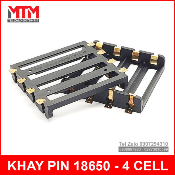 khay pin 18650 4 cell ma vang