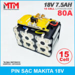 khoi 15 cell pin makita 18v 80A 7500mah