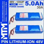 khoi Pin LITHIUM ION 48V 5AH 30A 13S2P MTM 5000mah