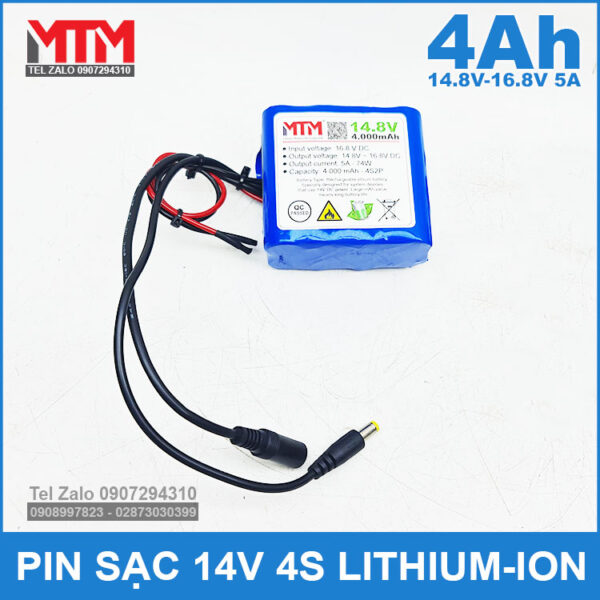 khoi pin 14V 4000mah 5A 4S2P MTM cao cap