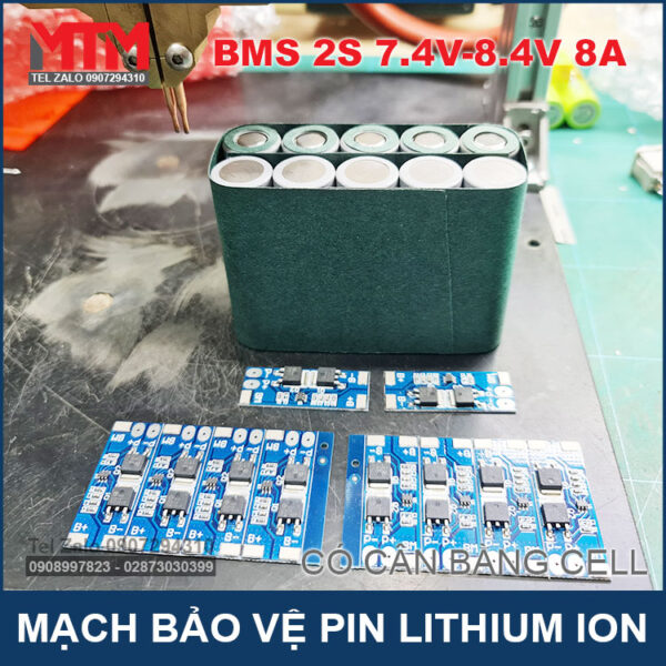 khoi pin 7v 8v 2S 8A 18650 10Ah