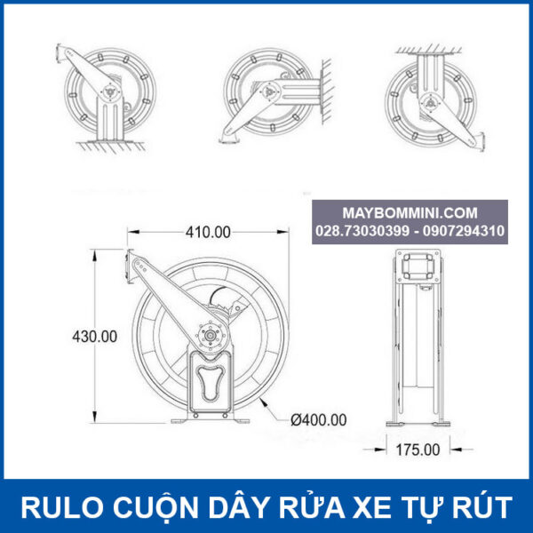 kich thuoc rulo ong day may rua xe ap luc cao