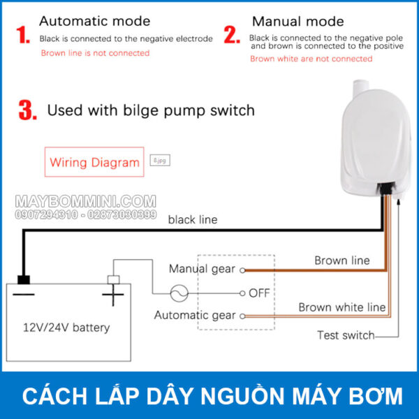 lap dat va su dung may bom chim tu dong cho tau thuyen cano
