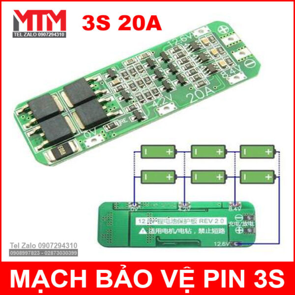 mach bao ve pin 3s 20a 18650