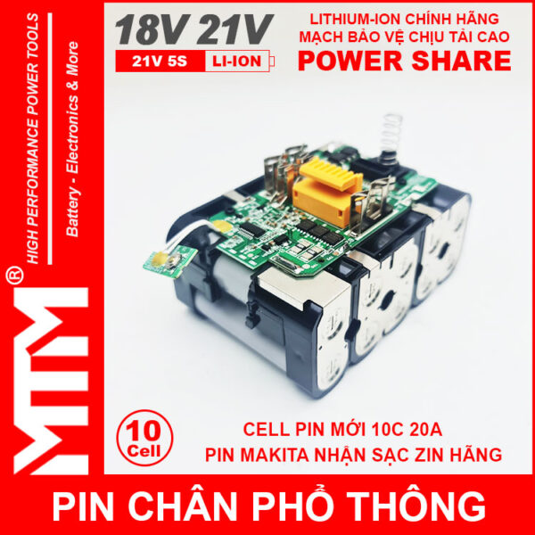 mach pin chan pho thong makita 10cell 4Ah nhan sac zin chinh hang
