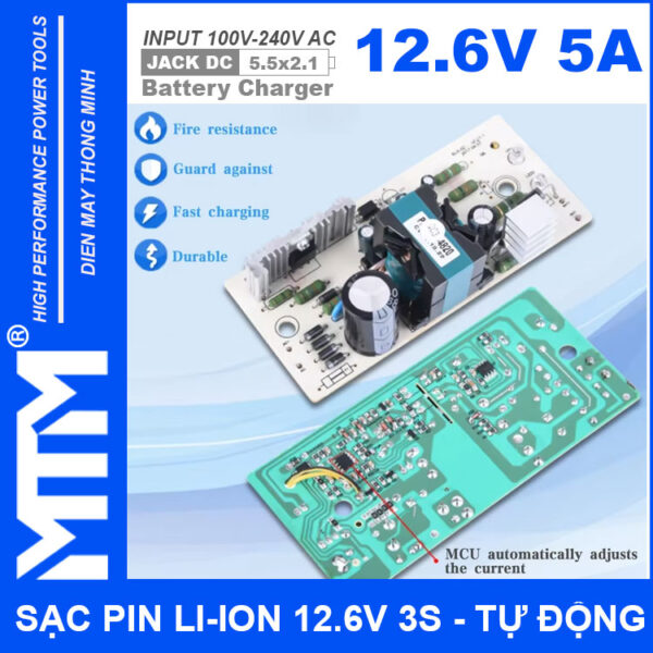 mach sac pin Li ion 12V6 3S 5A co quat Charger 12V Lithium Iron Phosphate Battery