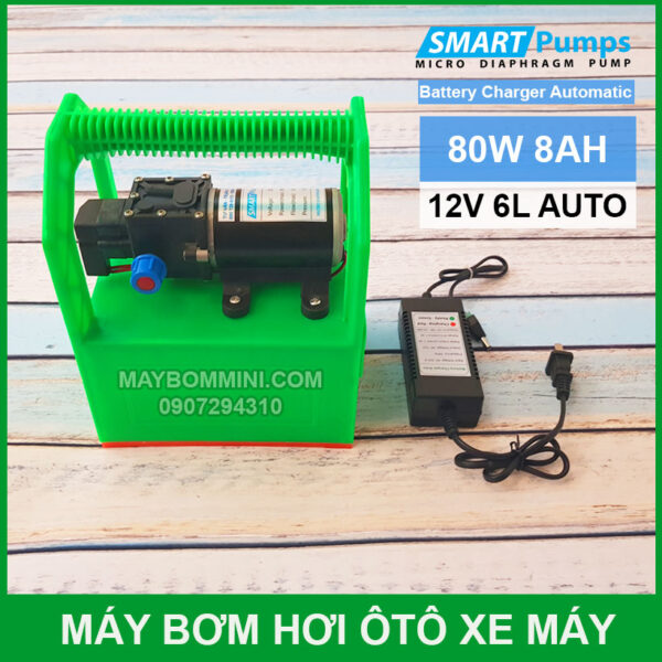 may bom mini ap luc 12v 80W ac quy 8Ah