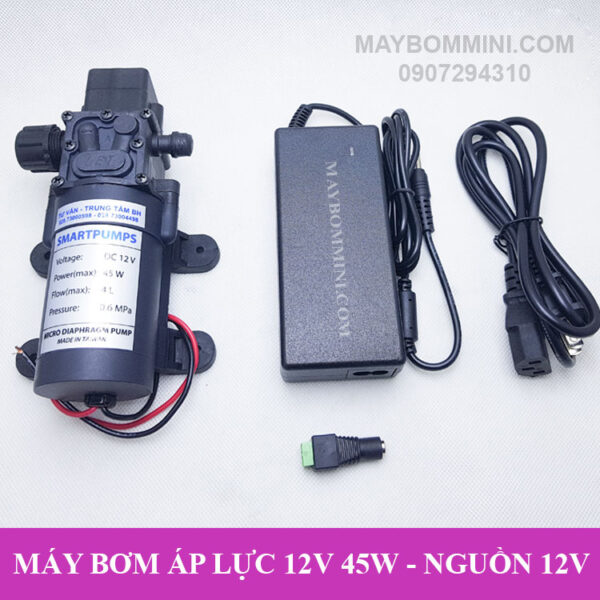 may bom mini ap luc kem adapter 12v 1