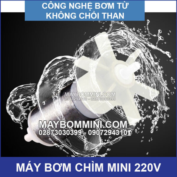 may bom mini khong choi than 220v