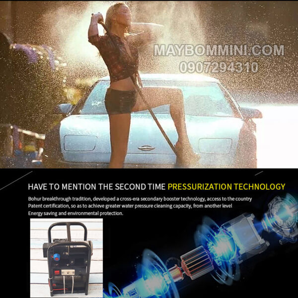 may bom mini rua xe gia dinh gia re