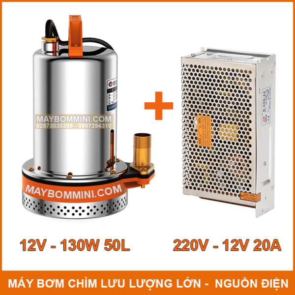 may bom nuoc chim luu luong lon va nguon dien