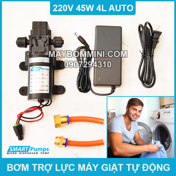 may bom tro luc nuoc may giat 220v 45w