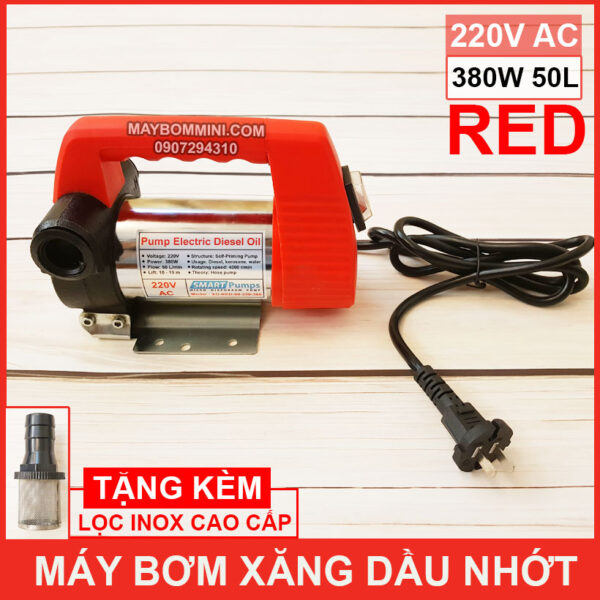 may bom xang dau nhot 220V 380W 50L red