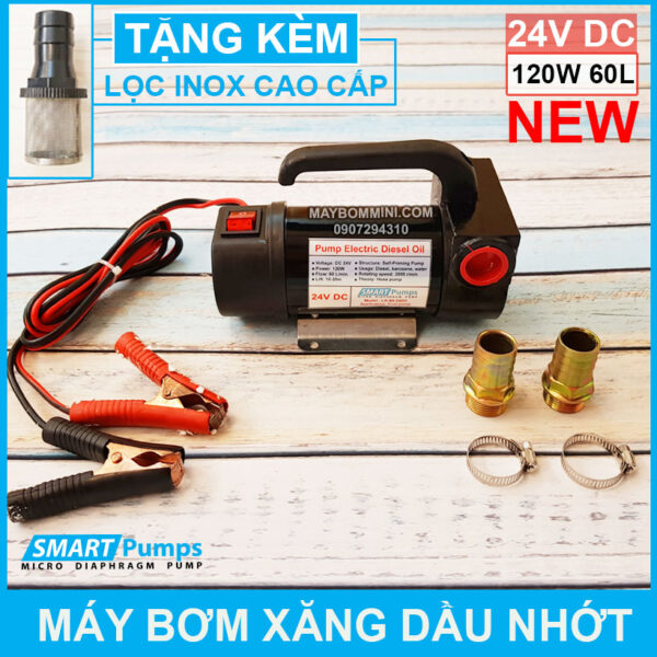 may bom xang dau nhot 24V 120W 60L Smartpumps