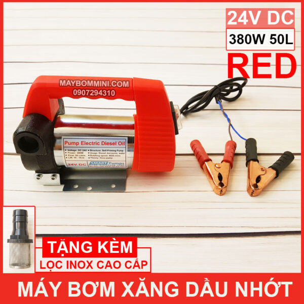 may bom xang dau nhot 24V 380W 50L red