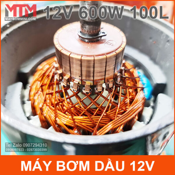 motor may bom dau 12v 600w day loi dong cao cap