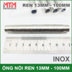 ong noi ren ngoai 13mm 100mm inox