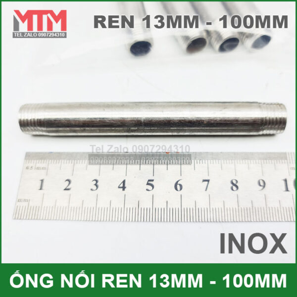 ong noi ren ngoai 13mm 100mm inox