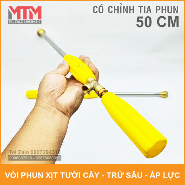 ong voi phun xit tuoi cay rua xe inox 50cm