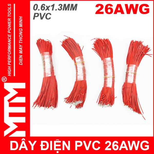 phan phoi Day dien 26AWG 20CM mau do