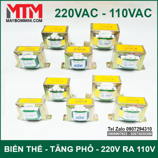 phan phoi cac loai bien the doi dien 220v 110V