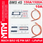 phan phoi mach bao ve pin sat 4S 150A 1500A 12V8 can bang chu dong 10A