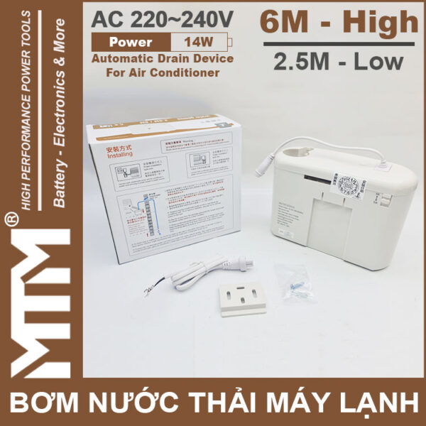 phan phoi may bom nuoc thai may lanh 220V 14W 2m5 6M Kingpump