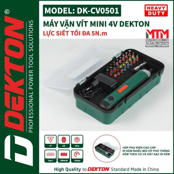 phan phoi may chuyen vit mini DEKTON DK CV0501 4 cap do Chan sac Type C Kem nhieu phu kien