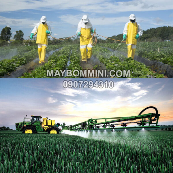 phun xit thuoc tru sau bang may bom ap luc mini