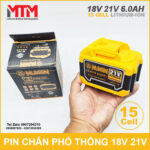 pin 21v chan pho thuong 6ah Hukan