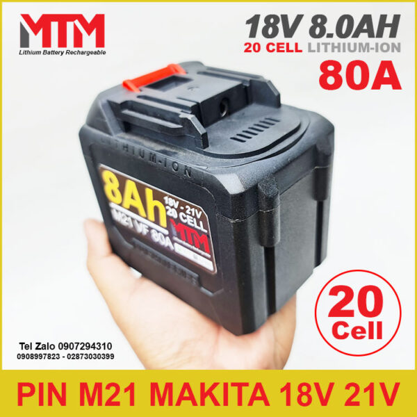 pin dung lon lon chan makita m21 8Ah